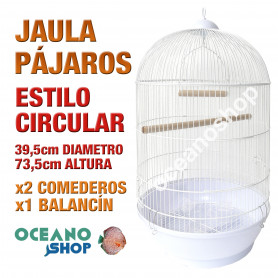 Jaula pájaros 39,5 cm diametro x 73,5 cm Jaula pájaros 39,5 cm diametro x 73,5 cm