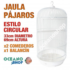 Jaula pájaros 33 cm diametro x 69 cm Jaula pájaros 33 cm diametro x 69 cm