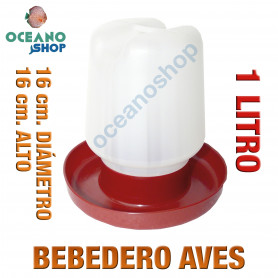 Bebedero para aves 1L 16 cm diametro x 16 cm alto Bebedero para aves 1L 16 cm diametro x 16 cm alto