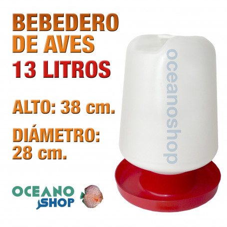 Bebedero para aves 13L 28 cm diametro x 38 cm alto