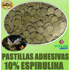 Pastillas adhesivas 10% espirulina pastillas adhesivas cristal acuario comida espirulina peces vegetarianos ciclidos fondo herviboros alimento gambas