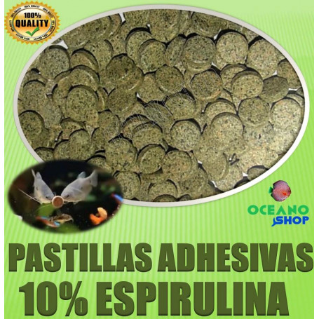 pastillas adhesivas cristal acuario comida espirulina peces vegetarianos ciclidos fondo herviboros alimento gambas