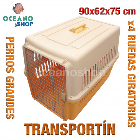 Transportín perros gran tamaño y calidad con ruedas 90x62x75 cm