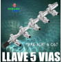 llave 5 salidas vias co2 aire oxigeno acuario varios acuarios metalica