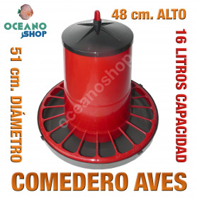 Comedero para aves 16L 51 cm diametro x 48 cm alto Comedero para aves 16L 51 cm diametro x 48 cm alto