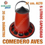 Comedero para aves 5L x12 agujeros 35 cm diametro x 37 cm alto