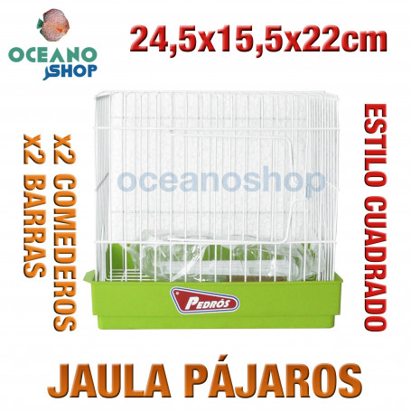 Jaula pájaros 24,5x15,5x22 cm