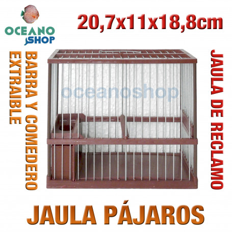 Jaula reclamo pájaros 20,7x11x18,8 cm