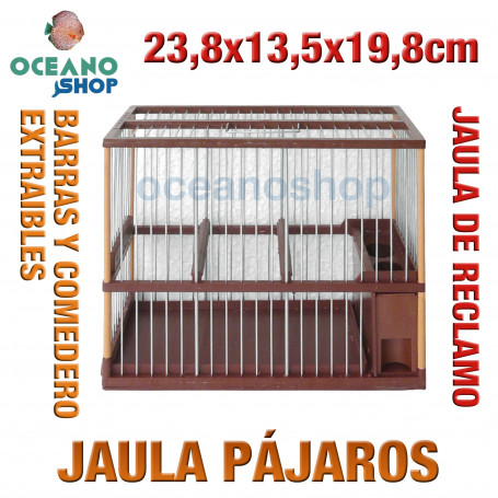 Jaula reclamo pájaros 23,8x13,5x19,8 cm