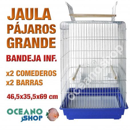 Jaula pájaro apertura superior y central 46,5x35,5x69 cm