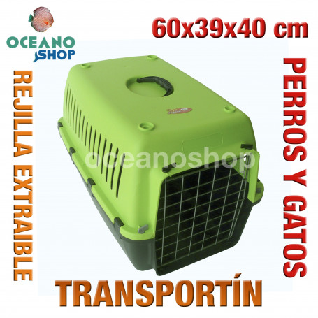 Transportín perros y gatos 60x39x40 cm