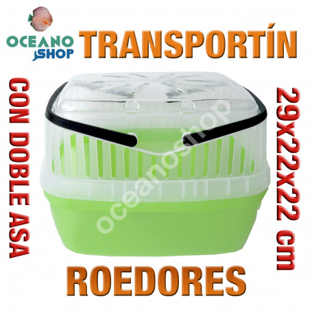 Transportín roedores doble asa 29x22x22 cm