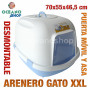Arenero gato XXL cubierto puerta abatible 70x55x46,5 cm