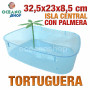 Tortuguera con isla central y palmera 32,5x23x8,5 cm