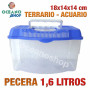 Pecera 1,6L acuario terrario de plastico 18x14x14 cm