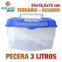 Pecera 3L acuario terrario de plastico 24x16,5x15 cm