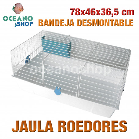 Jaula roedores bandeja desmontable 78x46x36,5 cm