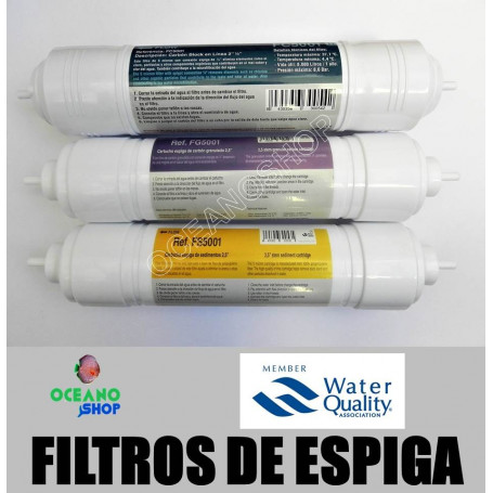 Pack recambio filtros espiga 1/4" osmosis inversa