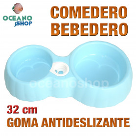 Comedero bebedero gato perro doble antideslizante 32 cm Comedero bebedero gato perro doble antideslizante 32 cm