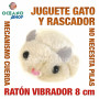 Juguete rascador gato raton peluche vibración con cuerda sin pilas 8cm