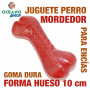 Juguete mordedor perro forma hueso para encías goma dura 10 cm