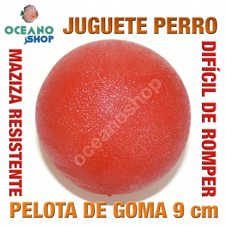 Juguete mordedor perro pelota goma maciza muy resistente 9 cm