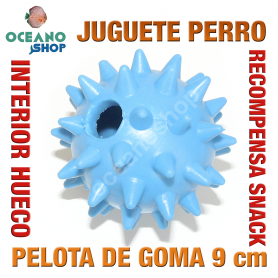 Juguete perro pelota goma recompensa snack interior 9 cm Juguete perro pelota goma recompensa snack interior 9 cm