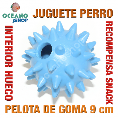 Juguete perro pelota goma recompensa snack interior 9 cm