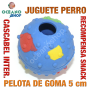 Juguete perro pelota goma recompensa snack cascabel interior 5 cm