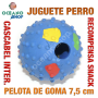 Juguete perro pelota goma recompensa snack cascabel interior 7,5 cm