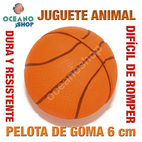 Juguete perro gato pelota baloncesto goma dura resistente 6 cm