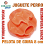 Juguete perro gato pelota goma huecos recompensa dura resistente 8 cm