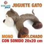 juguete perro gato peluche mono sonido al apretar  22x19 cm
