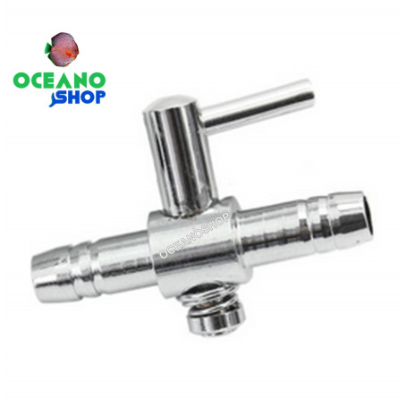 Llave metalica 1 salida para compresor de acuario