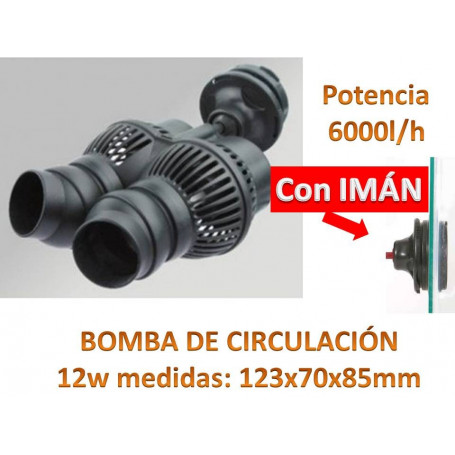 BOMBA RECIRCULACION CON IMAN 6000L/h Vibracion para Acuario, Simulador de Olas