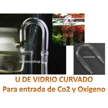 U de VIDRIO para ACUARIO Tubo de Aire Oxigenador CO2