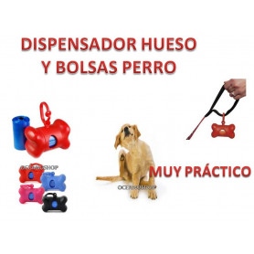 Dispensador bolsas para excrementos perro 30 bolsas (incluye 2 recambioss) Dispensador bolsas para excrementos perro 15 bolsas (incluye 1 recambios)