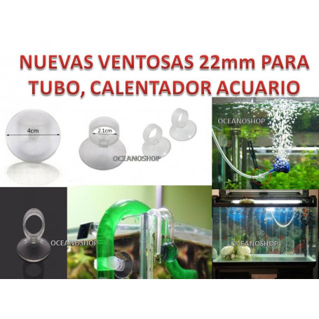 Pack de 2 VENTOSAS 22 mm diametro para Tubo y Calentadores bomba acuario