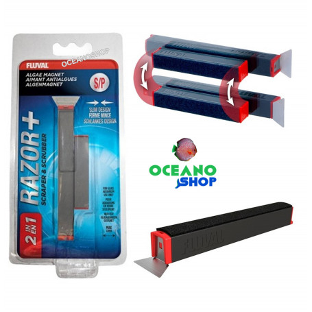 Imán limpia algas y rasqueta 2 en 1 Fluval Razor +