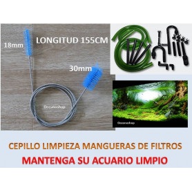 CEPILLO DOBLE LIMPIA TUBOS para ACUARIO 155cm con muelle cepillos de 18 y 30mm CEPILLO DOBLE LIMPIA TUBOS para ACUARIO 155cm con muelle cepillos de 18 y 30mm