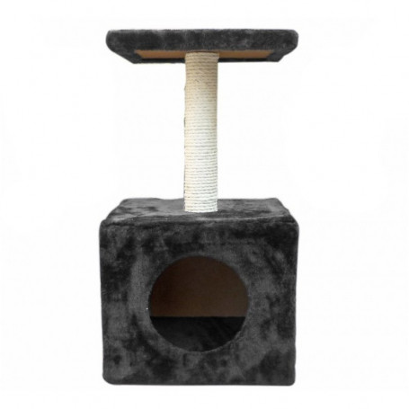 Poste Rascador Gato con Casa un Piso 27x27x57 cm