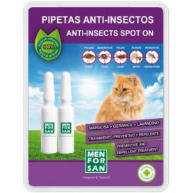 Pipetas naturales repelentes de insectos para gatos Menforsan